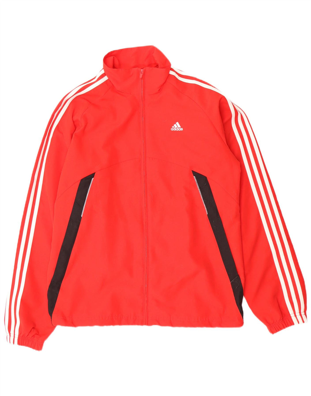 ADIDAS Mens Tracksuit Top Jacket UK 38/40 Medium Red Colourblock Polyester