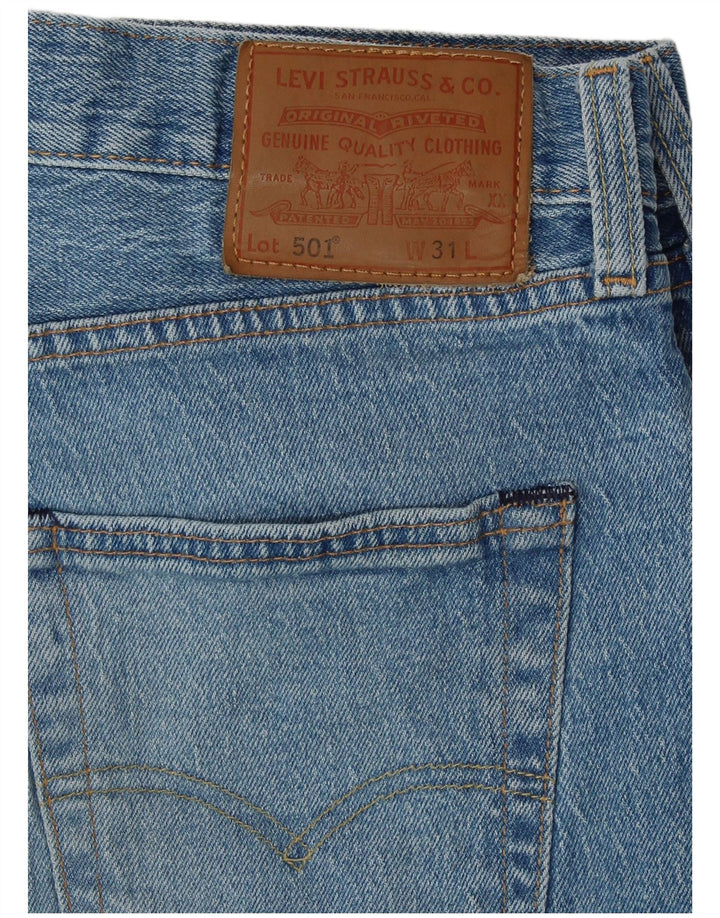 LEVI'S Herre 501 Distressed Denim Shorts W31 Medium Blue Cotton