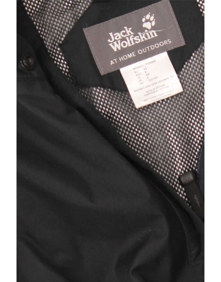 Jack Wolfskin Chaqueta impermeable para mujer UK 8 Small Black Colourblock
