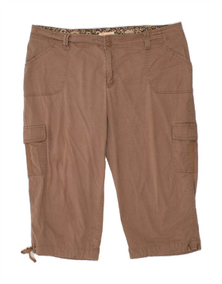 LEE Womens Straight Capri Trousers US 24 4XL W44 L21 Brown Cotton Vintage Lee and Second-Hand Lee from Messina Hembry 