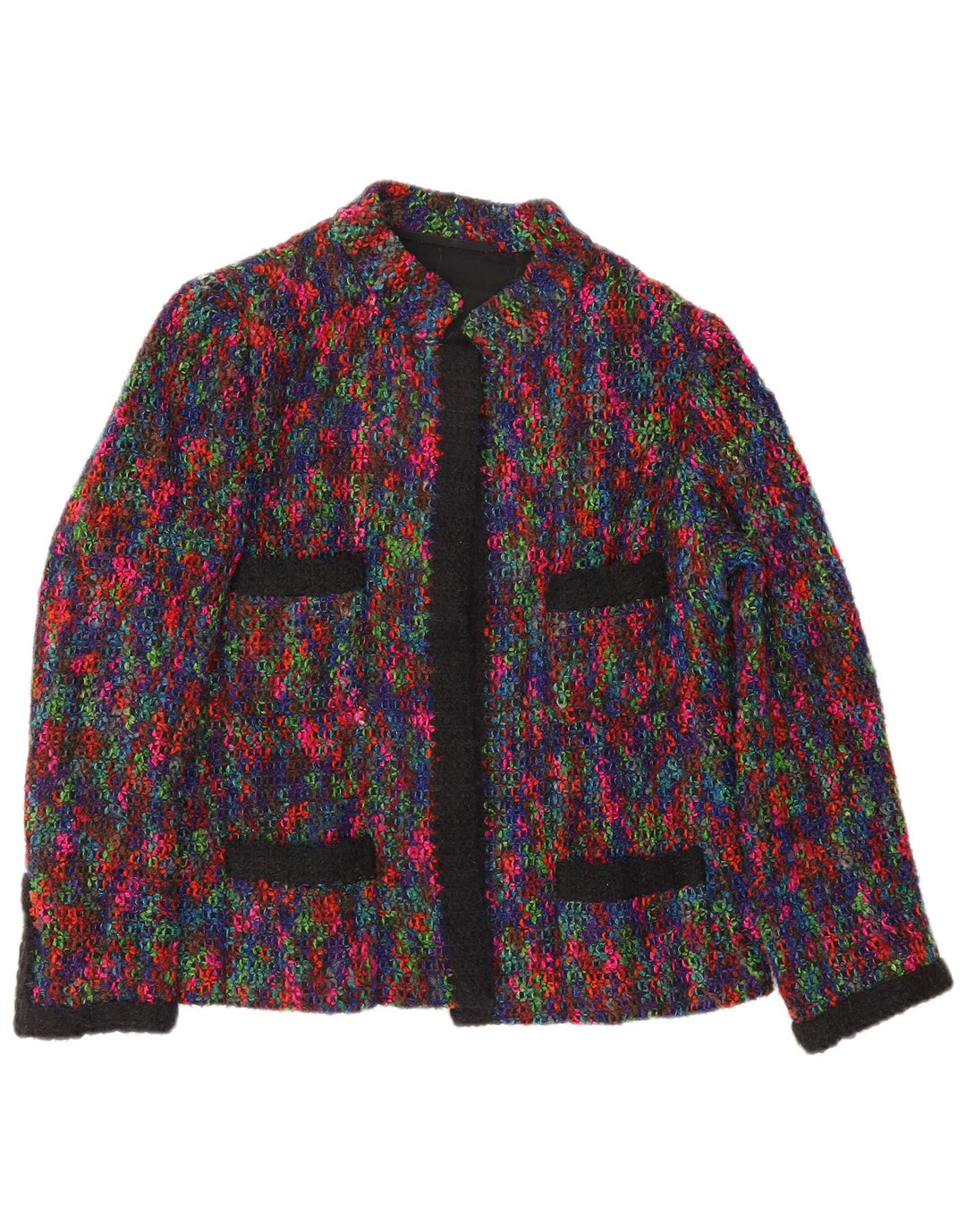 Vintage damestrikket blazerjakke UK 14 Medium Multicolored Flecked