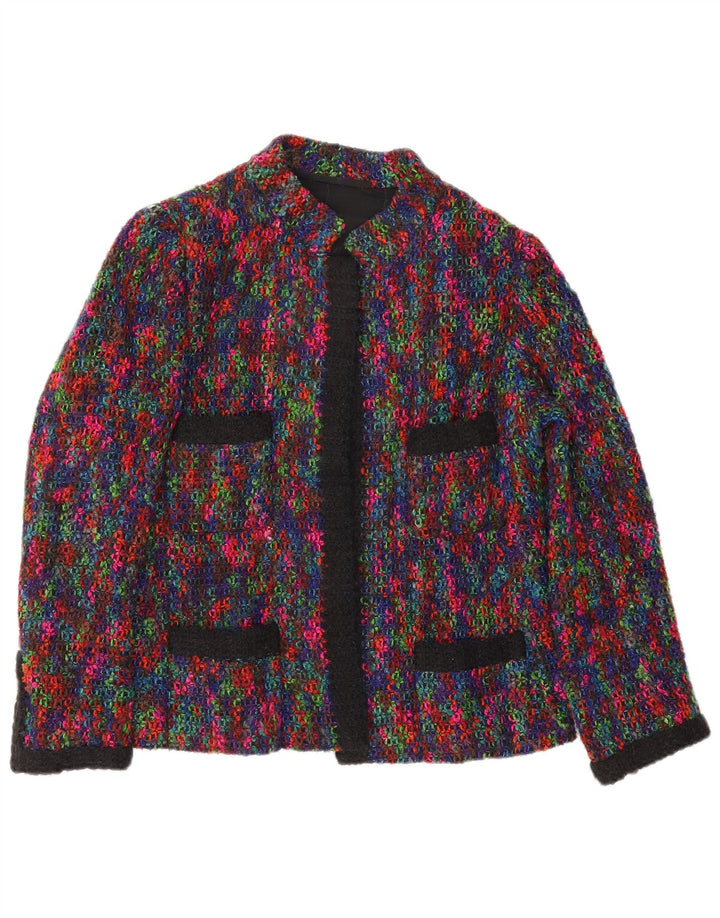 Vintage damestrikket blazerjakke UK 14 Medium Multicolored Flecked