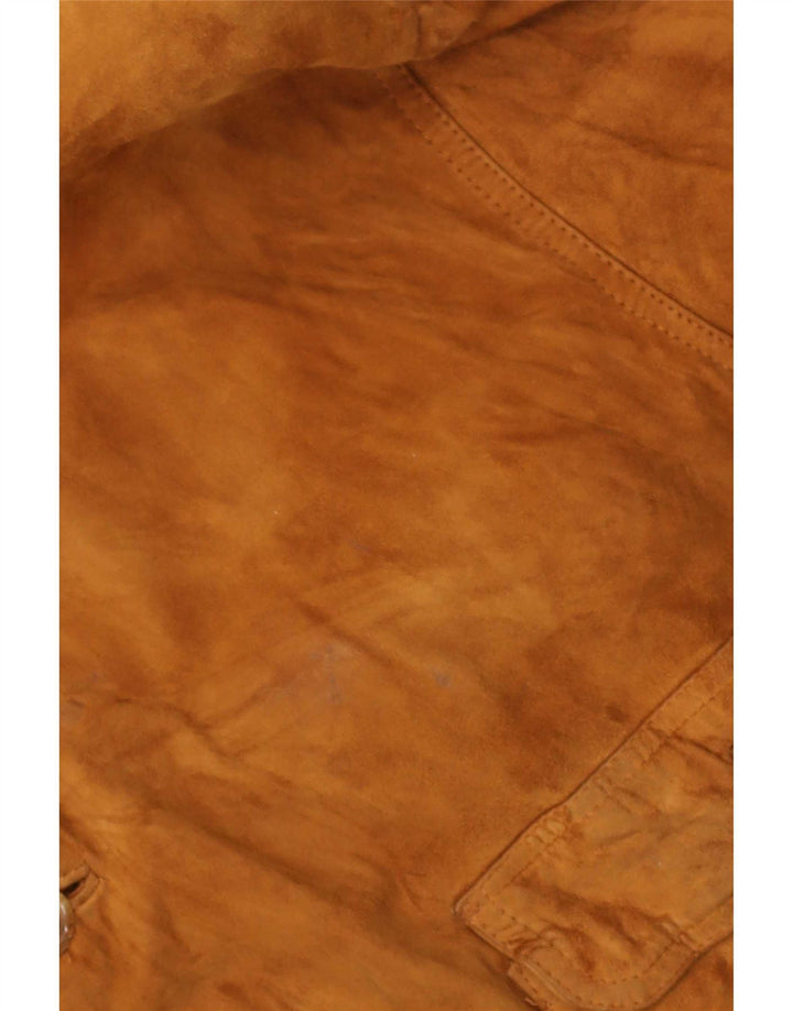 Evolution Herre Ruskind Bomber Jacket UK 44 2XL Beige Læder