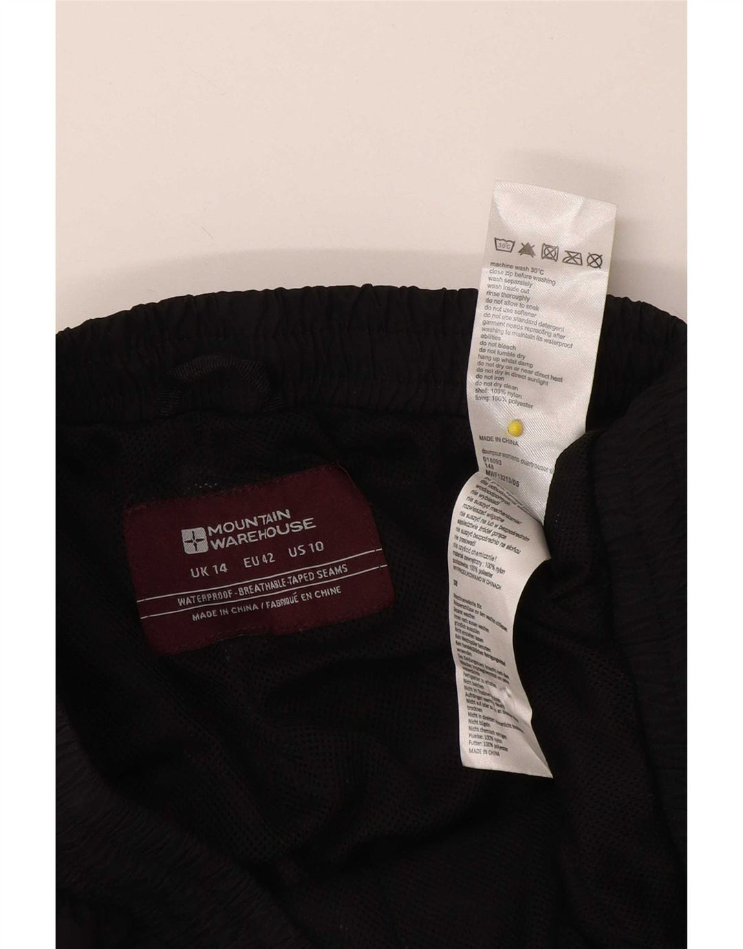 Pantaloni impermeabili da donna Mountain Warehouse UK 14 Large Nylon nero