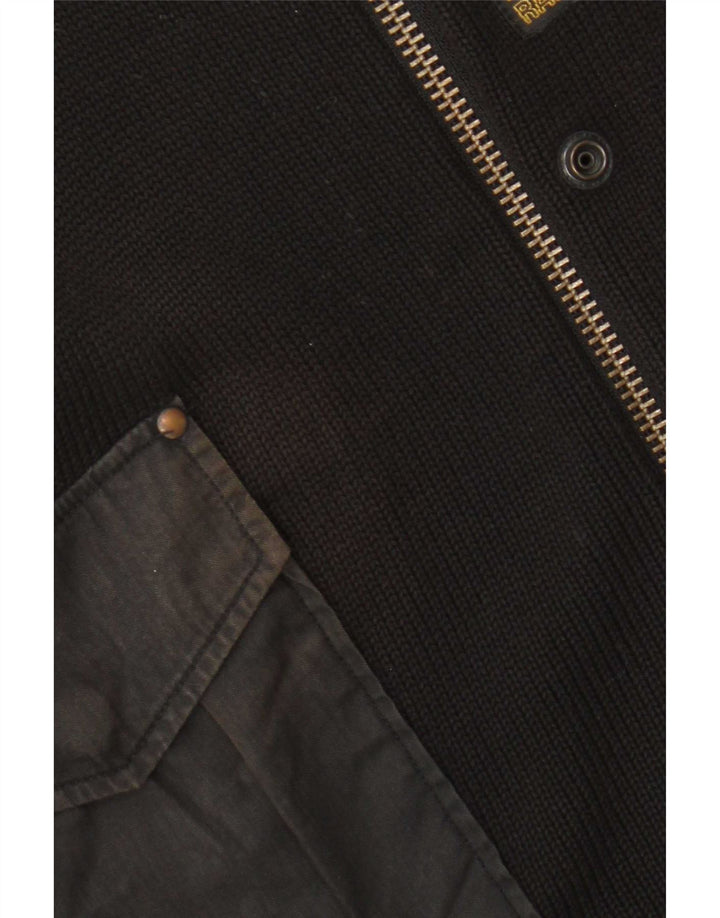 Maglione cardigan con zip intera da uomo G-Star in cotone nero medio