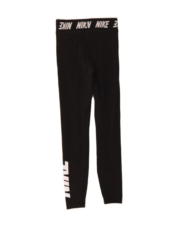 NIKE Womens Graphic Leggings UK 6 XS Black Vintage Nike and Second-Hand Nike from Messina Hembry 