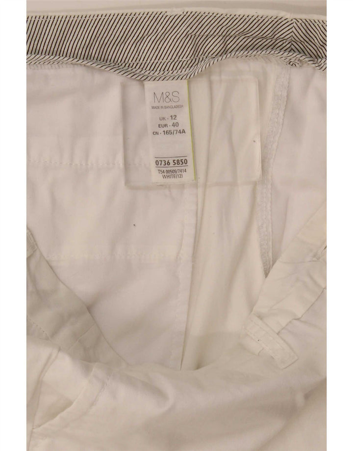 Marks & Spencer Womens Chino Shorts UK 12 Medium W34  White Cotton