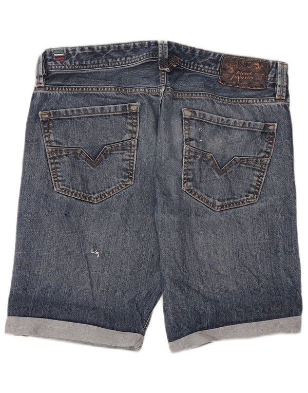 Diesel Mens Denim Shorts W34 Large Blue Cotton