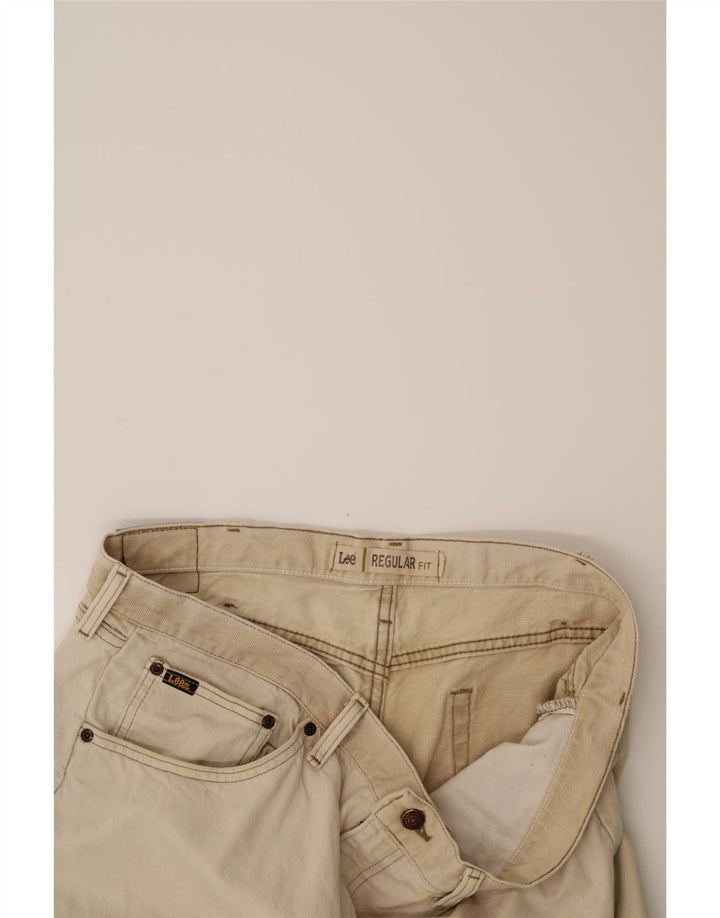 LEE Mens Regular Fit Straight Casual Trousers W40 L30 White Cotton Vintage Lee and Second-Hand Lee from Messina Hembry 