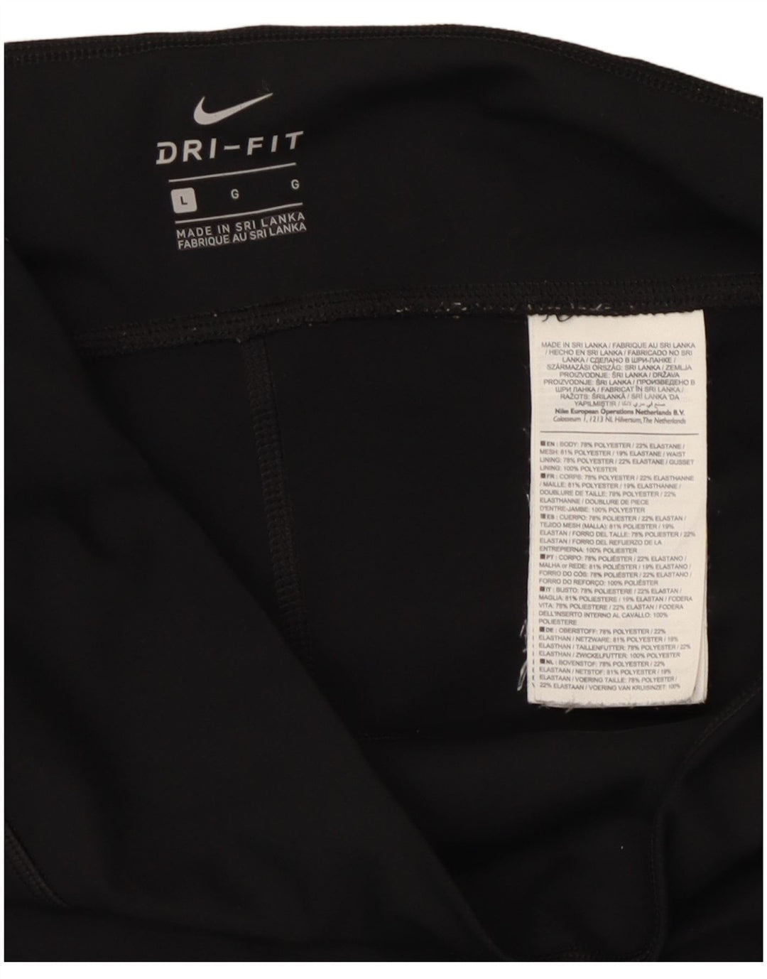 Nike Womens Dri Fit Leggings UK 14 Large Black Polyester