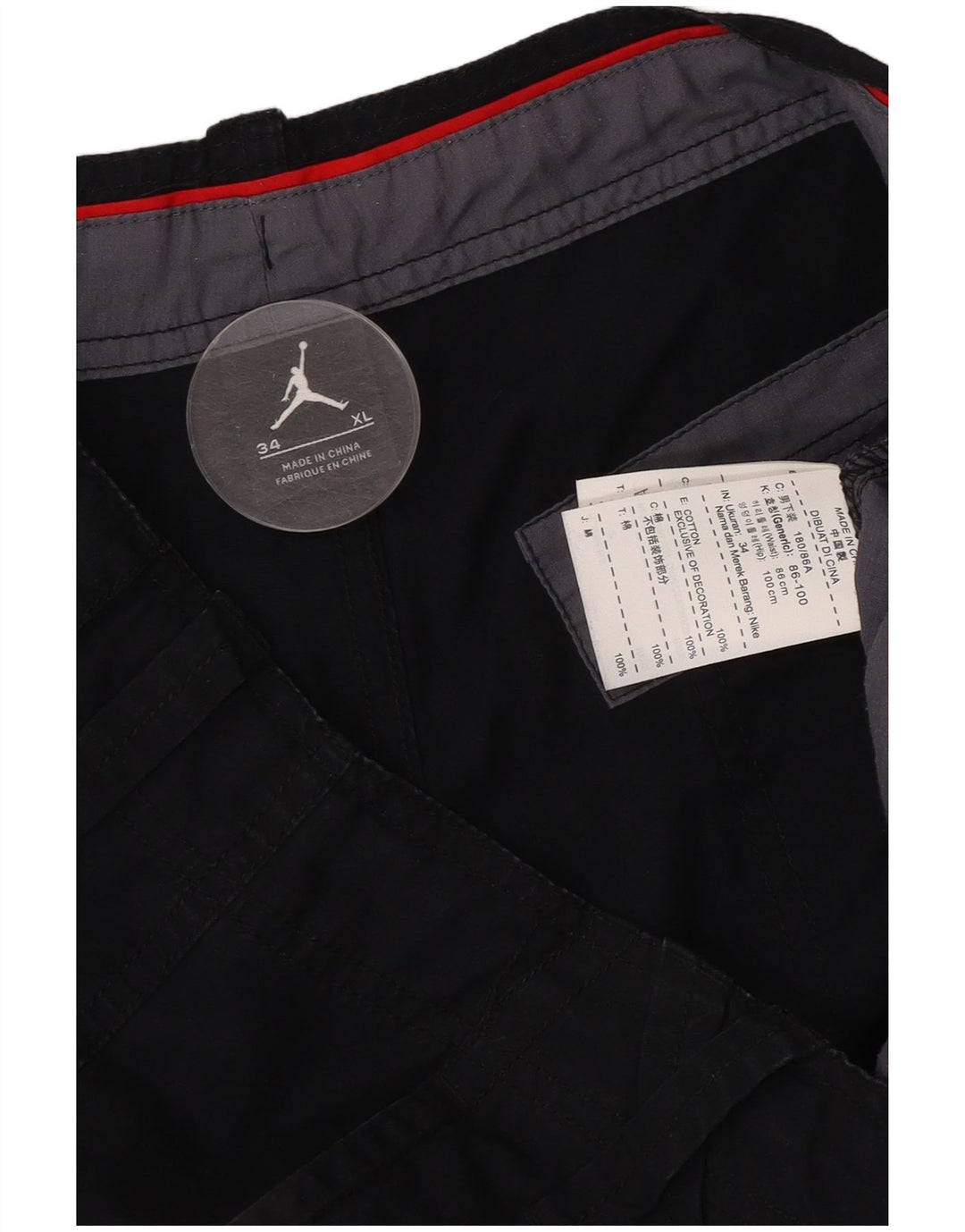 Jordan Mens Bermuda Shorts XL W34 Black Cotton
