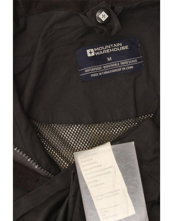 Giacca antipioggia da uomo con cappuccio Mountain Warehouse UK 38 nylon nero medio