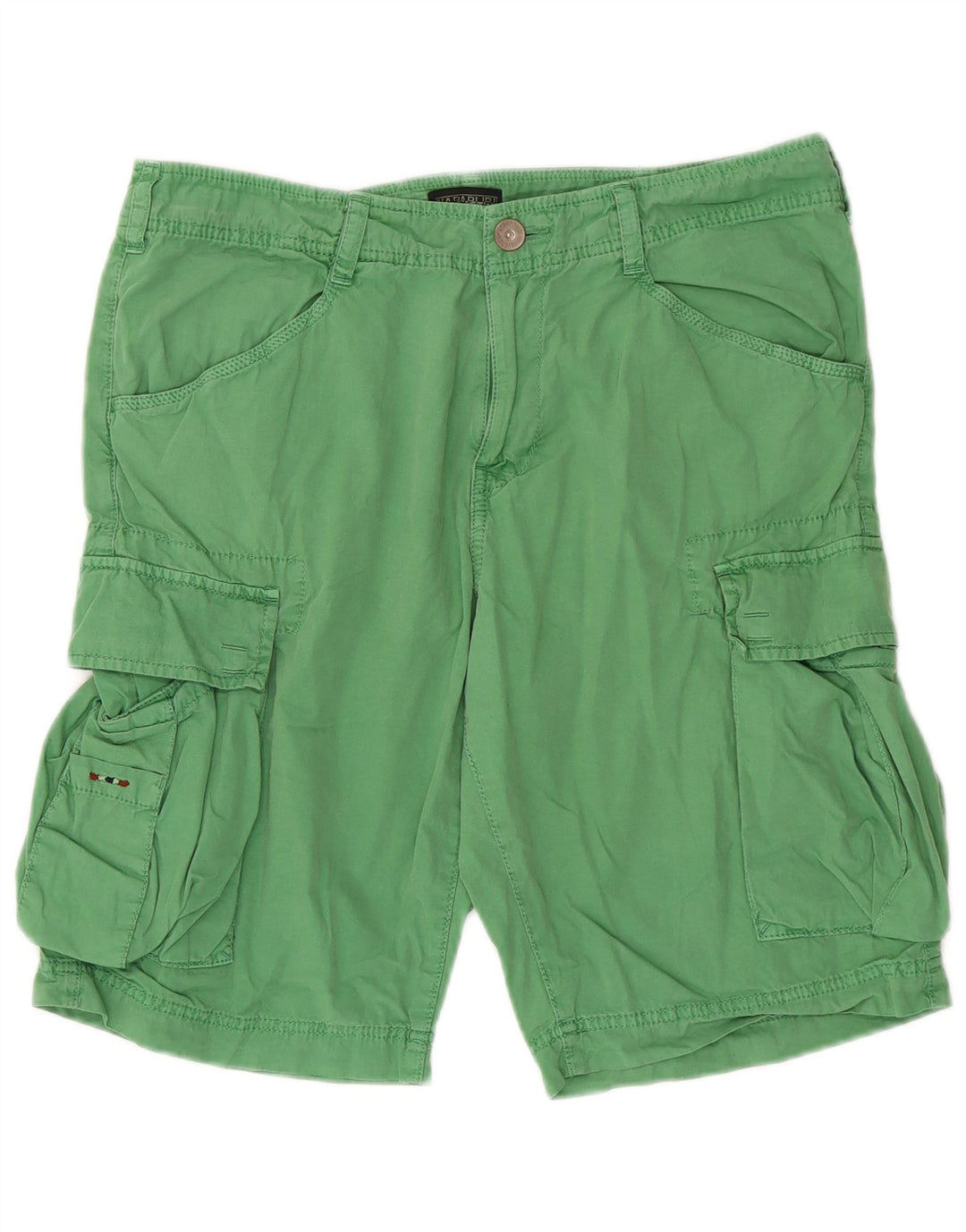 Napapijri Mens Cargo Shorts W33 Medium Green Cotton