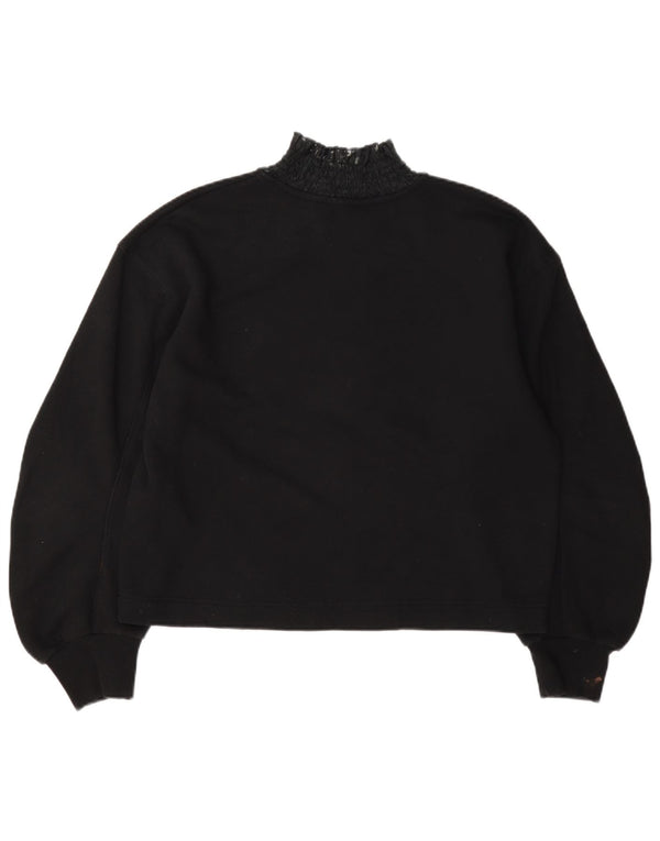 Zara Chemisier surdimensionné à manches longues pour femme UK 10 Petit coton noir