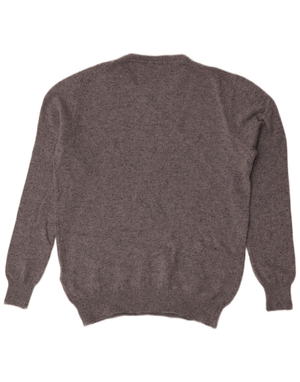 Timberland Mens Crew Neck Jumper Sweater Large Grey Flecked Merino Wool