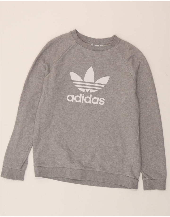 Adidas Sweat-shirt graphique pour homme en coton gris moyen