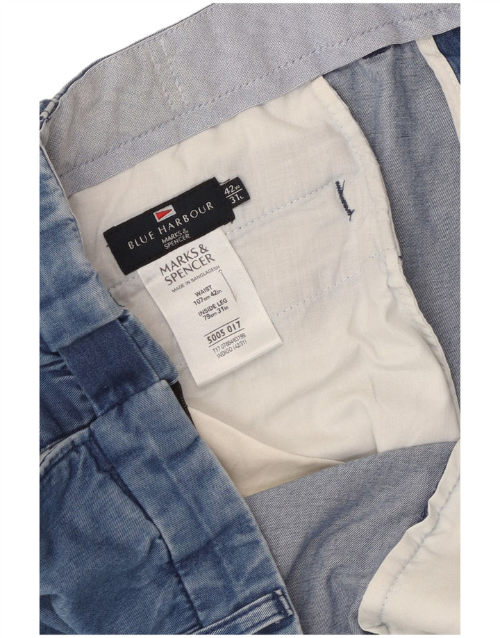 Marks & Spencer Herre Blue Harbor Straight Jeans W42 L28 Blå Bomuld