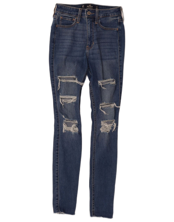 Женские джинсы суперскинни Hollister с высокой посадкой США 00 2XS W23 L28 Синие