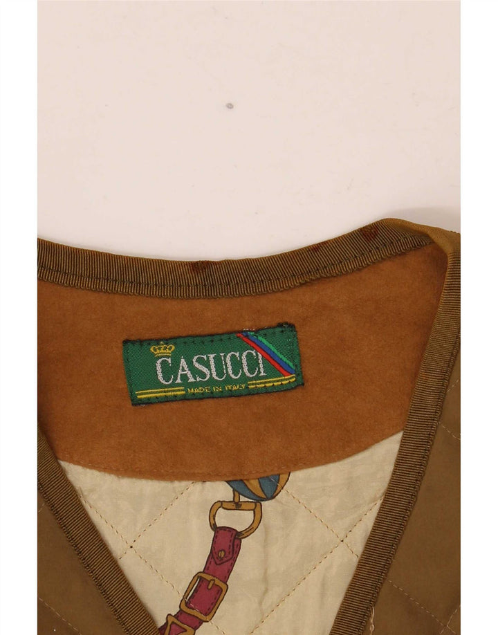 Casucci Herre Quiltet Gilet UK 36 Small Khaki Polyester