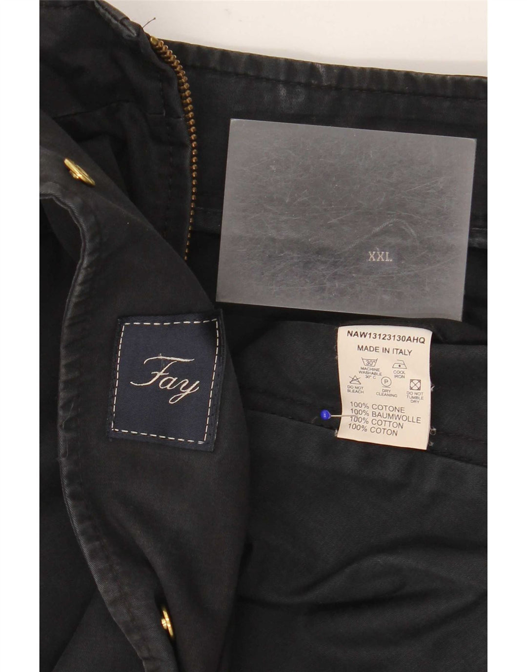 Fay Womens Utility Jacket UK 22 2XL Black Cotton