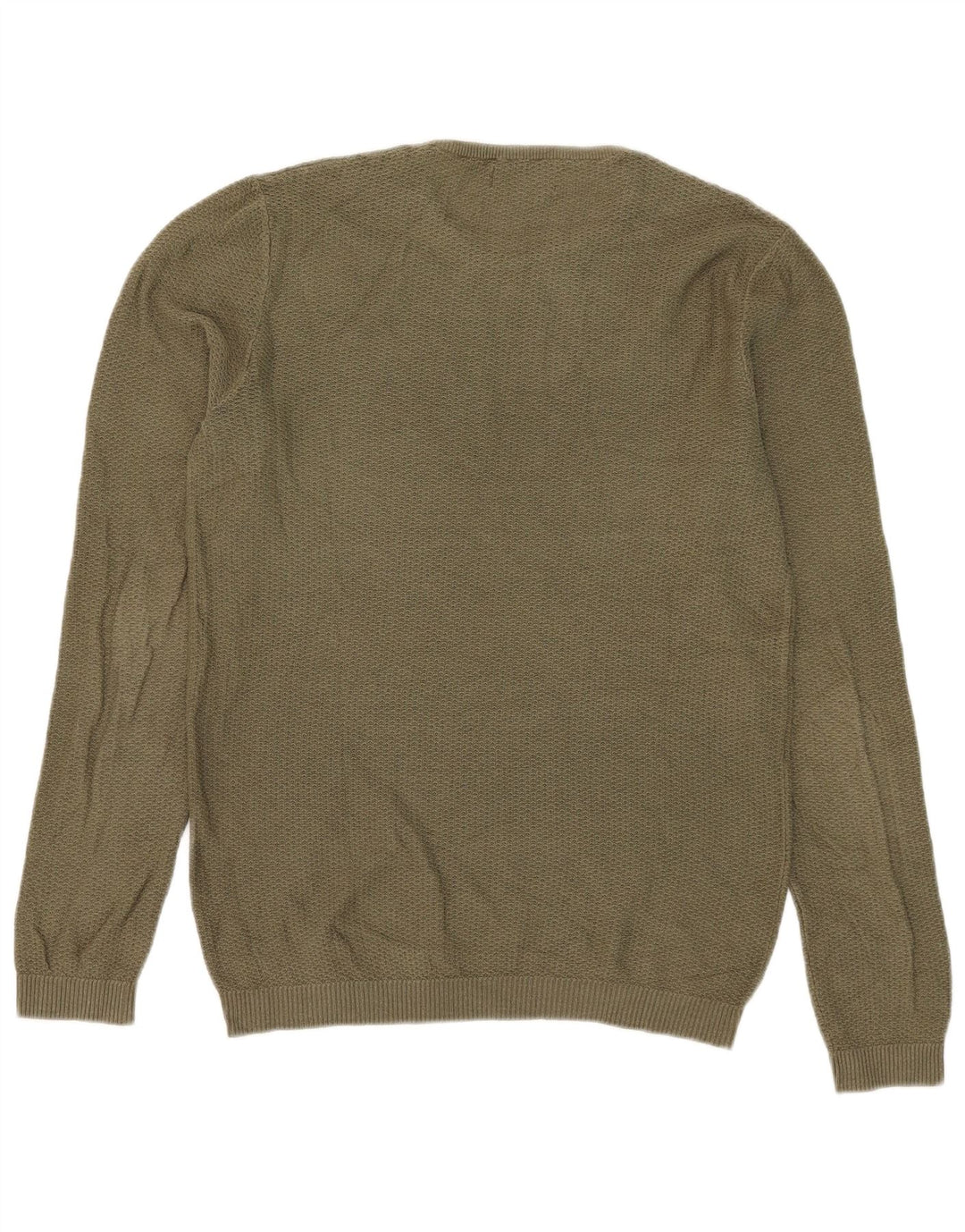 Zara Herre Jumper Sweater med rund hals Medium Khaki