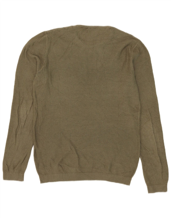 Zara Herre Jumper Sweater med rund hals Medium Khaki