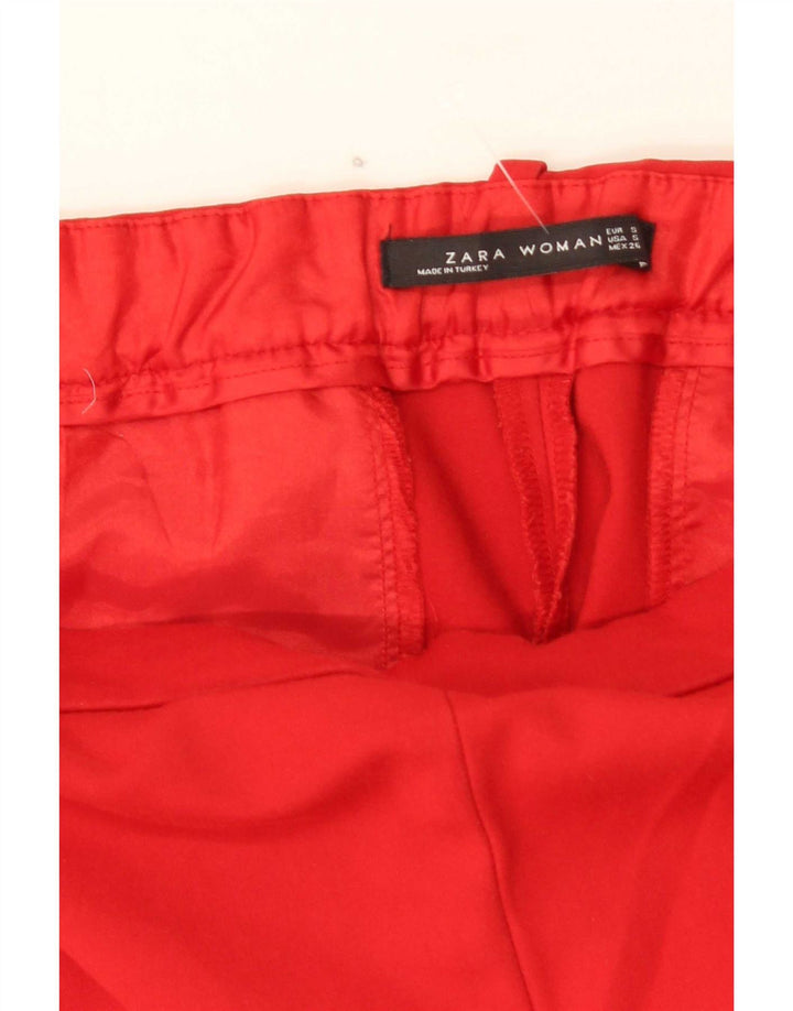Schmale Freizeithose für Damen von Zara, Größe S, W26, L26, Rot