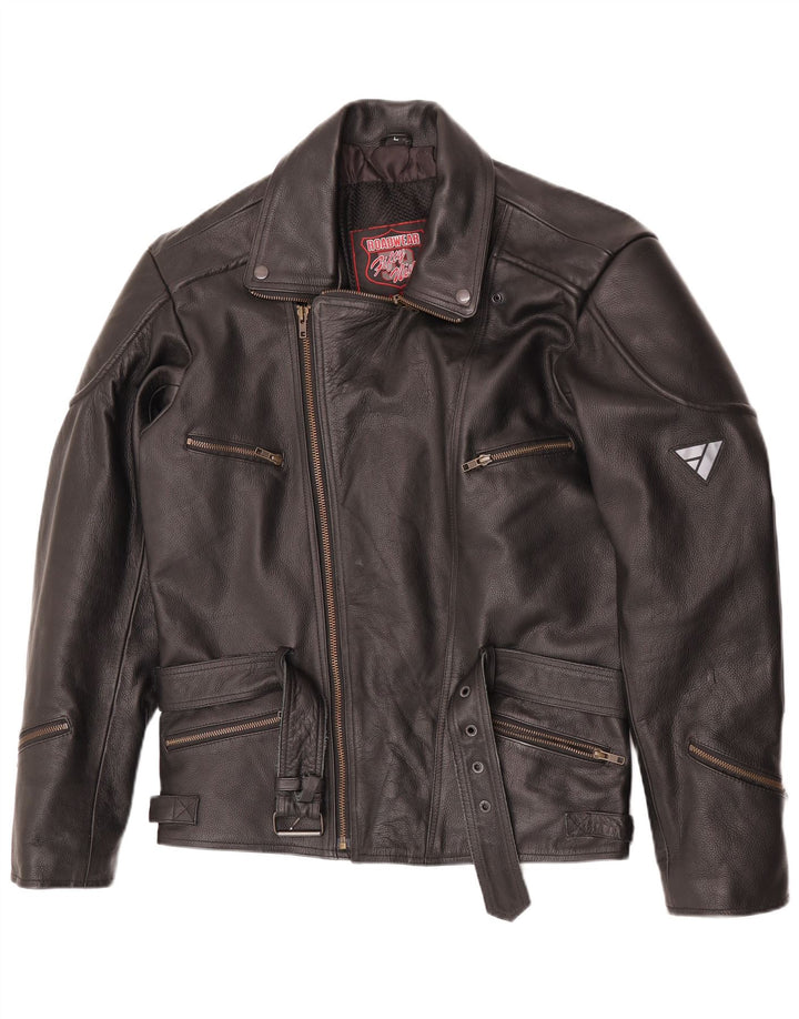 Modeka Veste de motard pour femme UK 16 Grand cuir noir