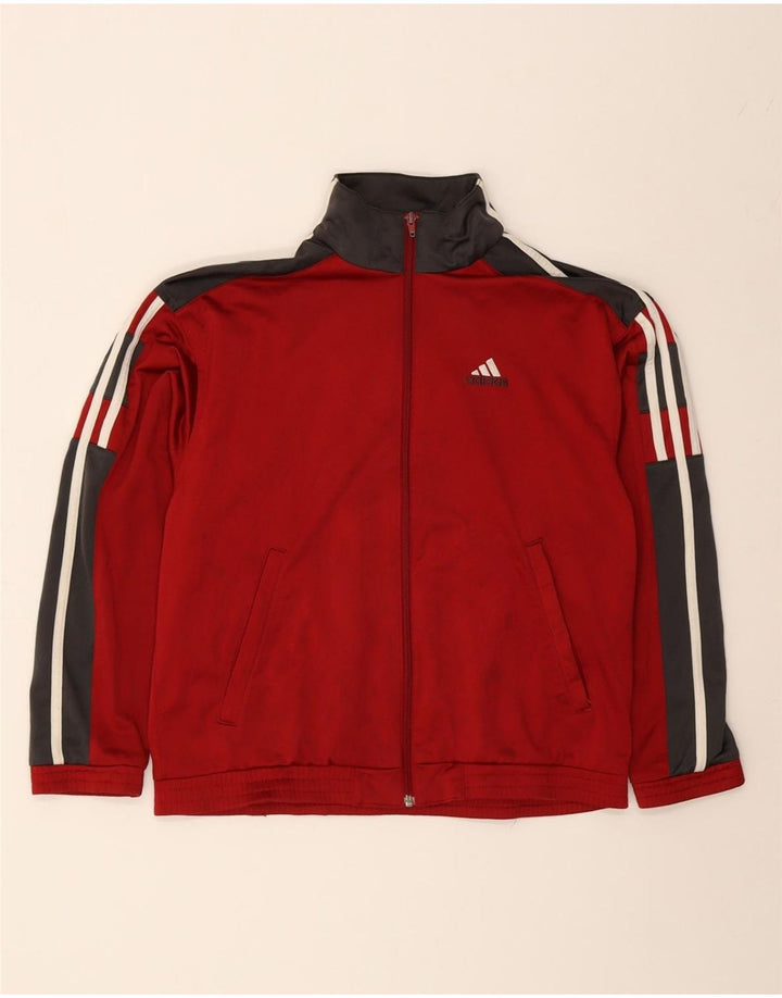 ADIDAS Mens Tracksuit Top Jacket Medium Red Colourblock Polyester Vintage Adidas and Second-Hand Adidas from Messina Hembry 