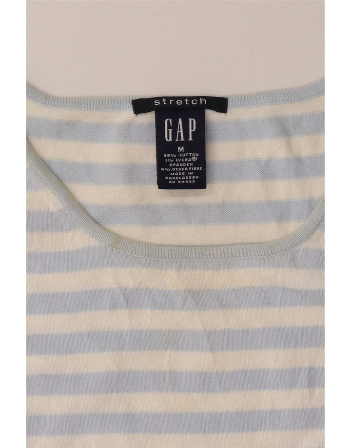 Gap Dame Vest Tank Top UK 12 Mellem blå stribet bomuld