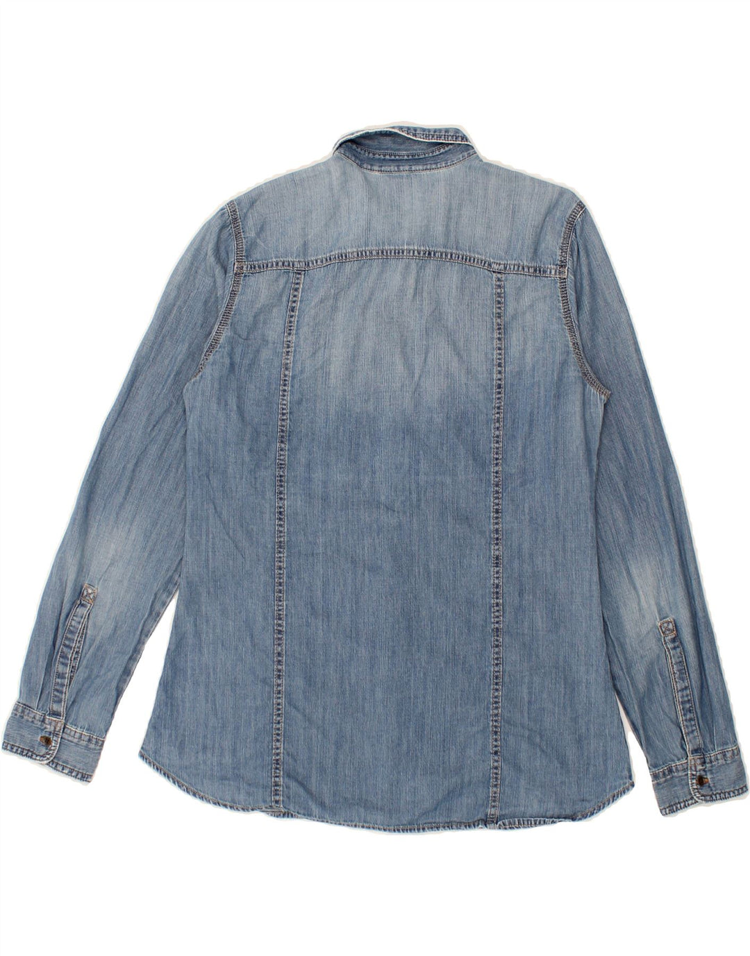 EDDIE BAUER Womens Denim Shirt UK 14 Medium Blue Cotton Vintage Eddie Bauer and Second-Hand Eddie Bauer from Messina Hembry 