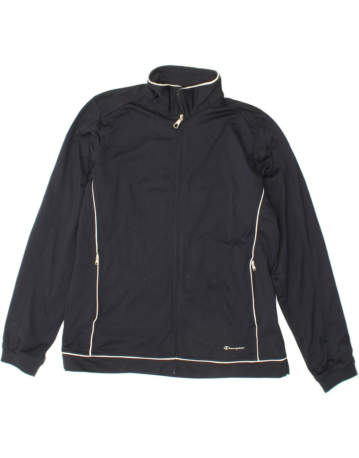 CHAMPION Mens Tracksuit Top Jacket Large Black Polyester Vintage Champion and Second-Hand Champion from Messina Hembry 