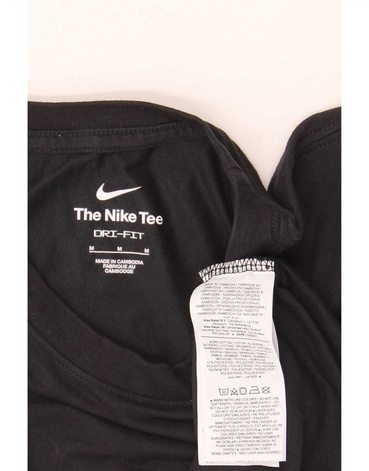 Nike Mens Dri Fit Graphic T-Shirt Top Medium Black Cotton