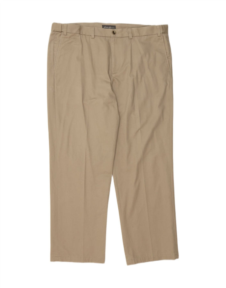 EDDIE BAUER Mens Straight Chino Trousers W42 L32 Beige Cotton Vintage Eddie Bauer and Second-Hand Eddie Bauer from Messina Hembry 