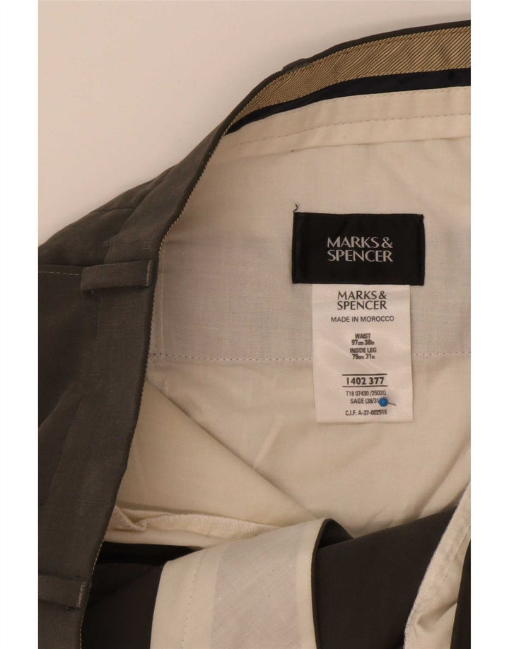 Pantaloni de costum pentru bărbați Marks & Spencer L38 L31 gri Lyocell