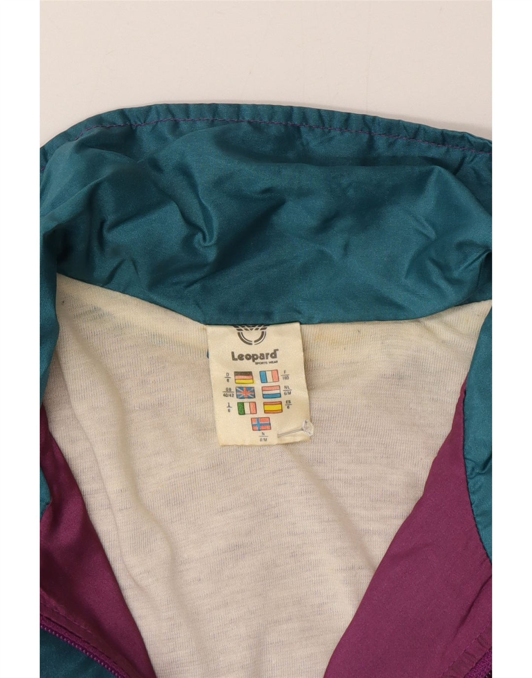 Leopard Mens Tracksuit Top Jacket UK 40/42 Medium Multicoloured Colourblock