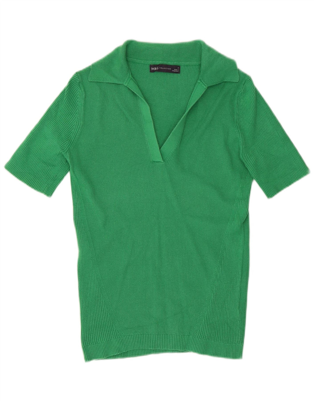 Marks & Spencer Dame Strik Polo Shirt UK 8 Lille Grøn