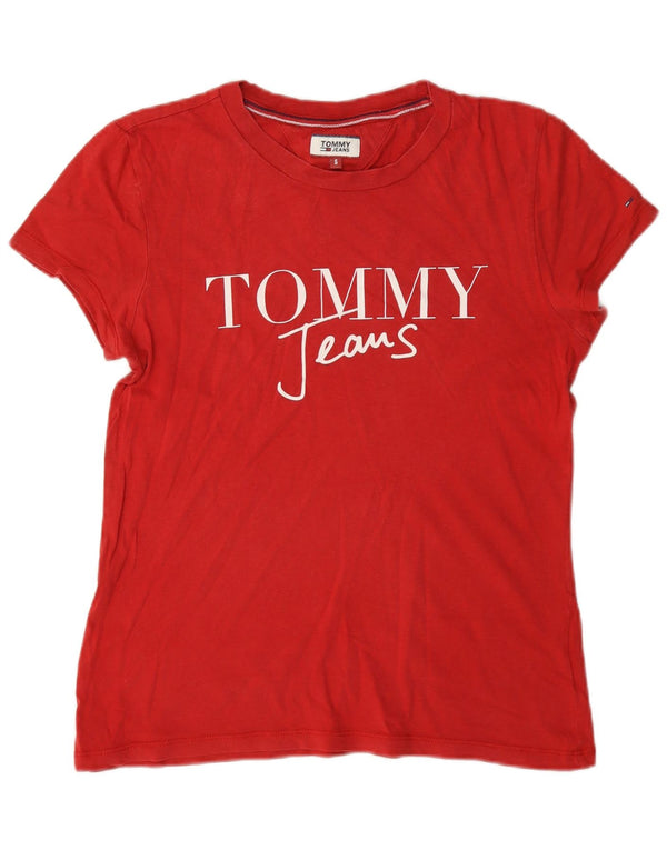 Γυναικείο γραφικό μπλουζάκι Tommy Hilfiger Top UK 10 Small Red