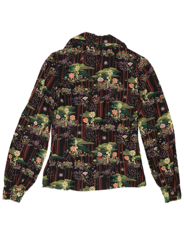 Vintage Womens Novelty Fit Shirt UK 12 Medium Multicoloured Floral