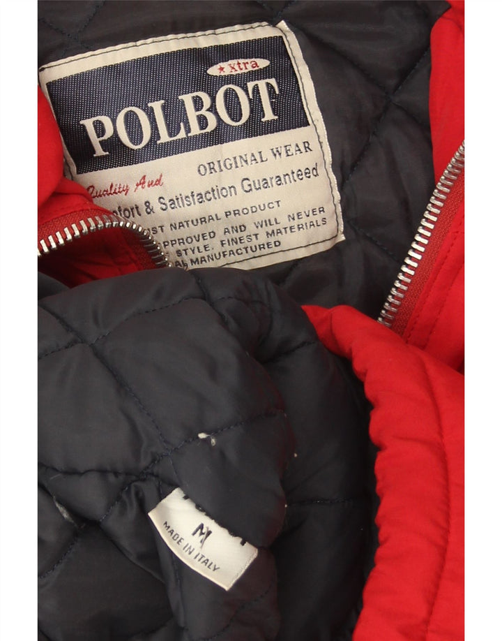 Polbot Herren Loose Fit Wattierte Jacke UK 38 Mittelrotes Polyester