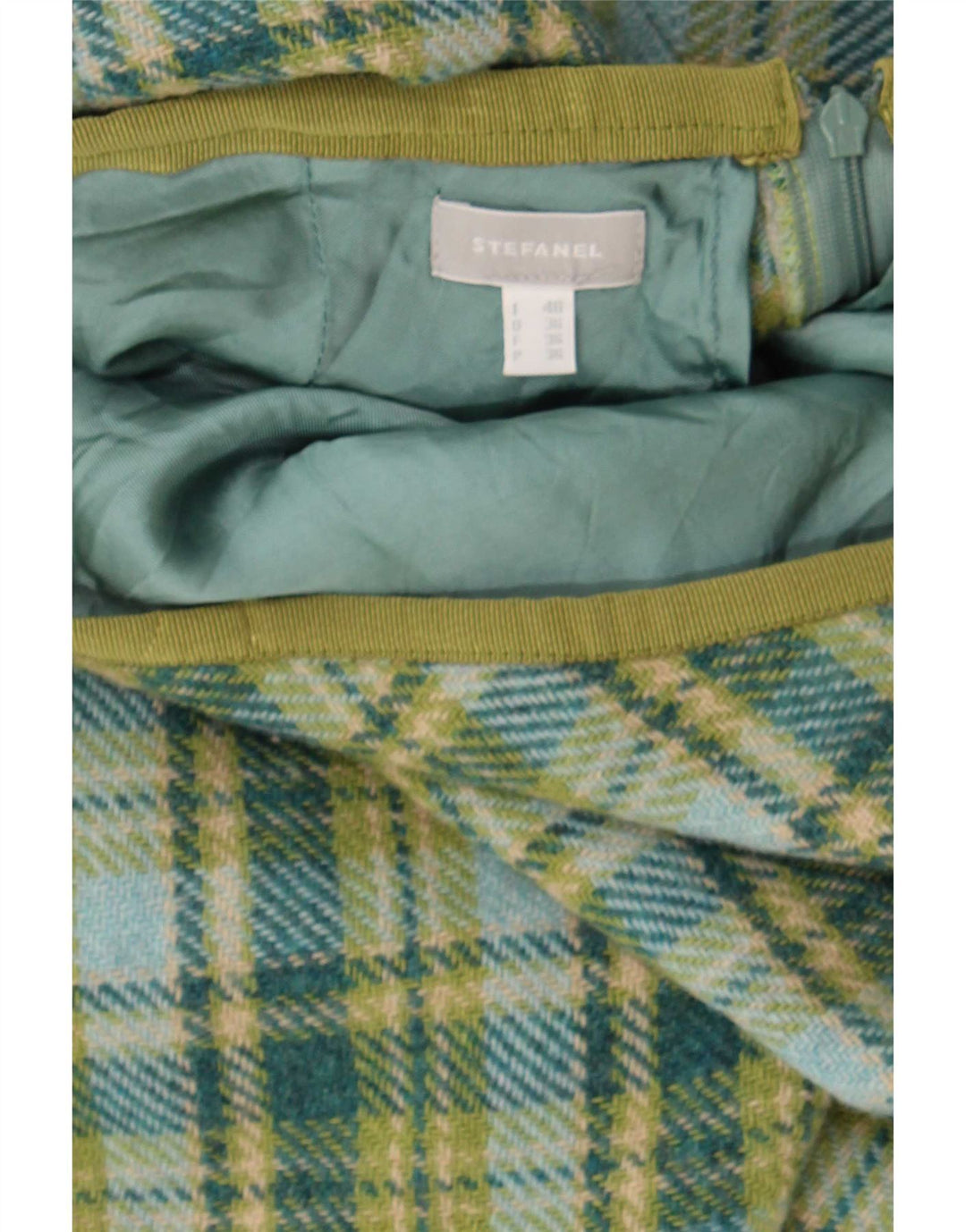 Stefanel Womens A-Line Skirt IT 40 Small W28 Green Check
