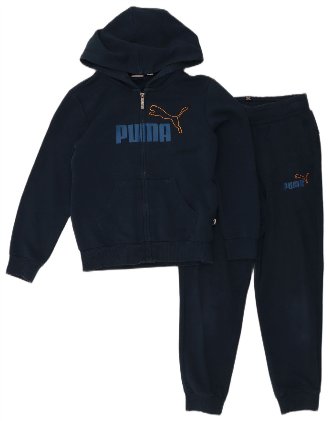 PUMA Boys Graphic Full Tracksuit 9-10 Years  Navy Blue Cotton