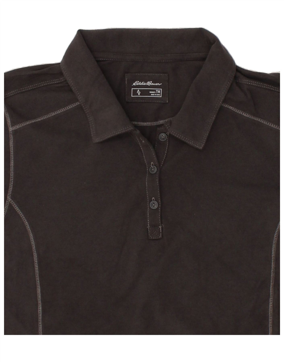 EDDIE BAUER Womens Polo Shirt UK 12 Medium Black Cotton Vintage Eddie Bauer and Second-Hand Eddie Bauer from Messina Hembry 
