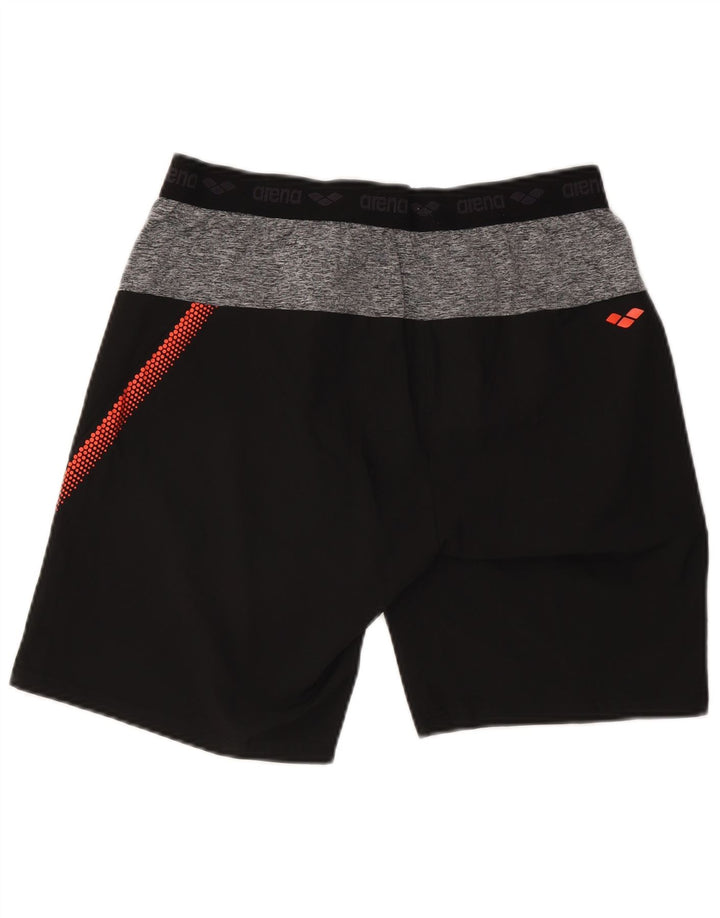 Arena Herren-Badeshorts mit Grafik, Mittelschwarz, Farbblock-Polyester