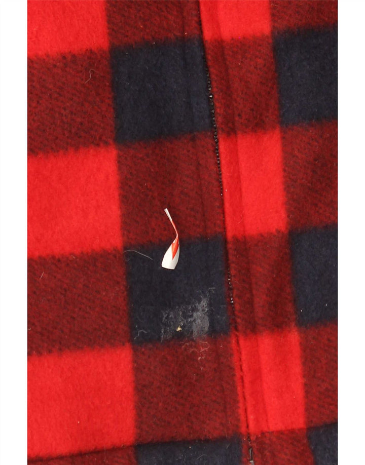 Camisa de lenhador de lã masculina vintage grande poliéster vermelho de guingão