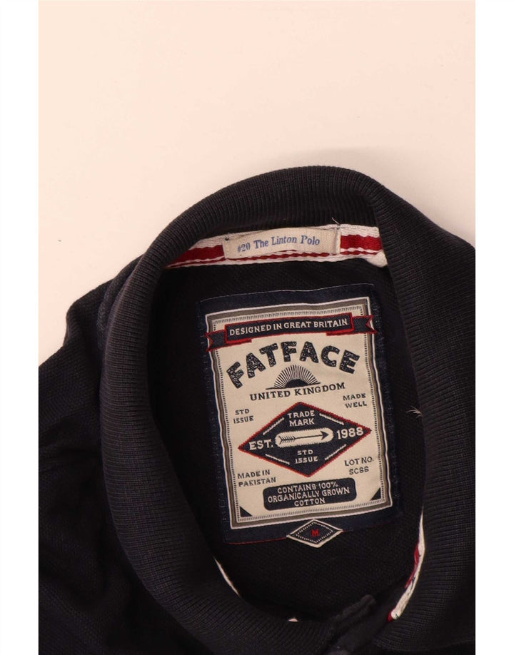 Fat Face Mens Long Sleeve Polo Shirt Medium Navy Blue Cotton