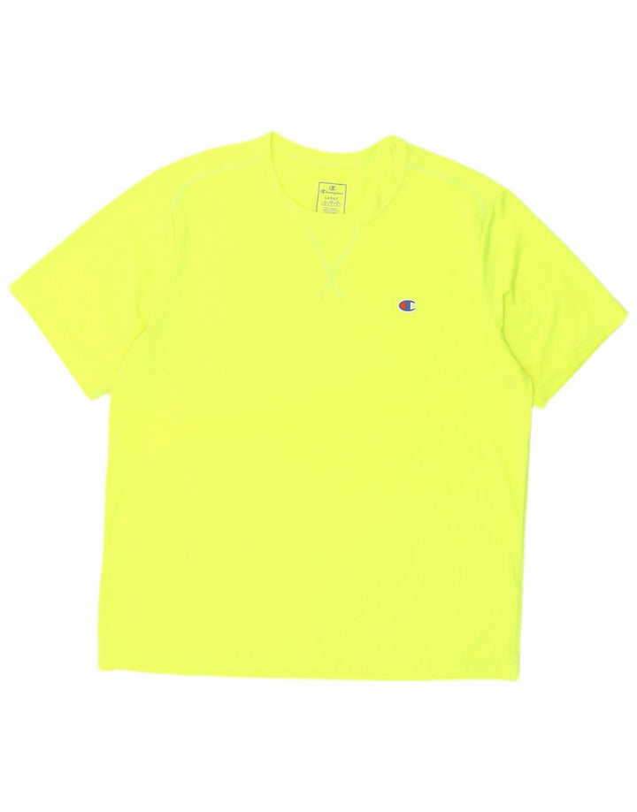 Champion Mens T-Shirt Top Large Yellow