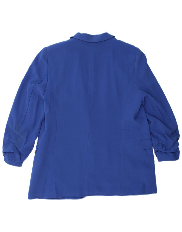 Marks & Spencer Womens Relaxed Fit Blazer Jacket UK 12 Medium Blue