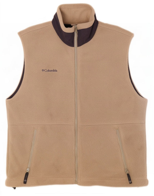 Columbia Herre ærmeløs Fleece Gilet UK 38 Medium Beige Nylon