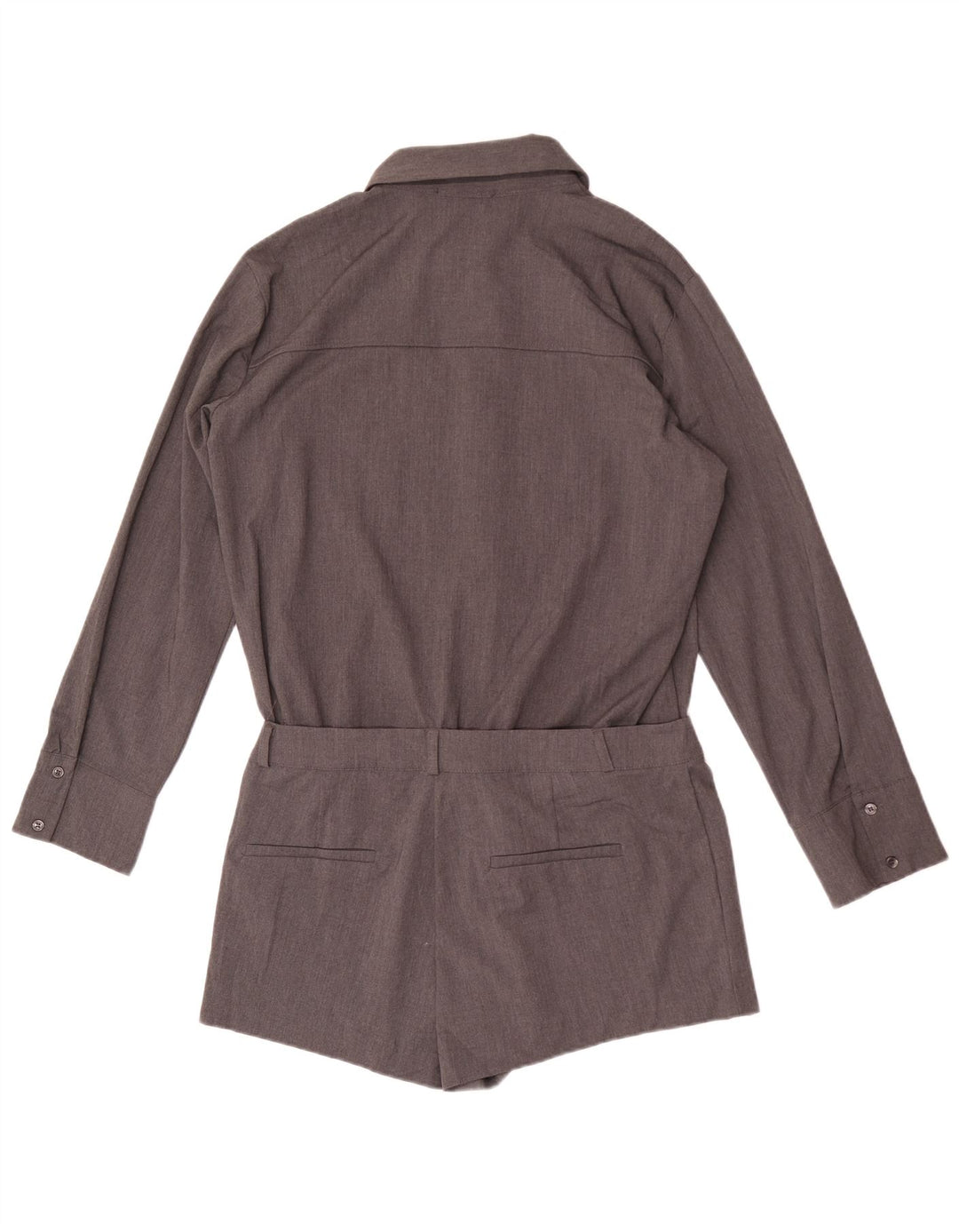 Camisa feminina Zara Playsuit UK 16 grande poliéster cinza